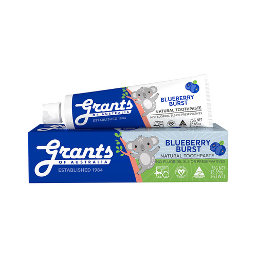 Grants Blueberry Burst Natural Toothpaste Preservative, SLS & Fluoride Free