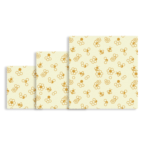 Natural Beeswax Food Wrap 3 Piece Starter Pack