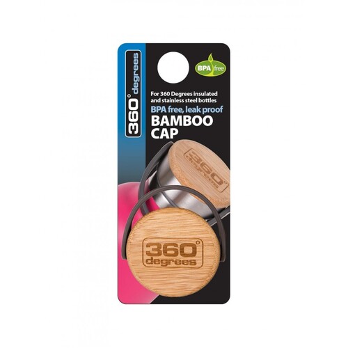 360 Degrees Bamboo Replacement Cap to suit Flask Style Bottle