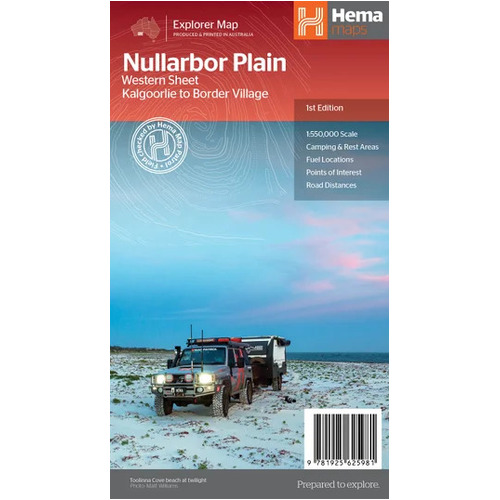 Nullarbor Plain Western Map - Kalgoorlie to Border Village