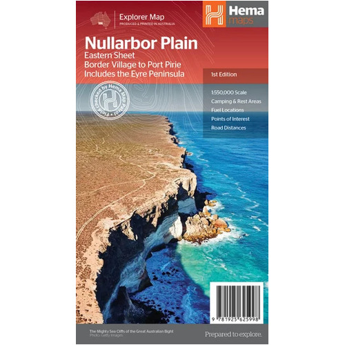 CLEARANCE Nullarbor Plain Eastern Map - Border Village to Port Pirie
