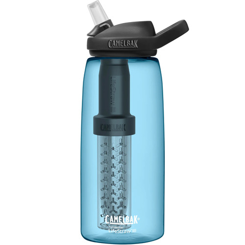 Camelbak Eddy + Filtered by Lifestraw Water Bottle (Clear Blue)