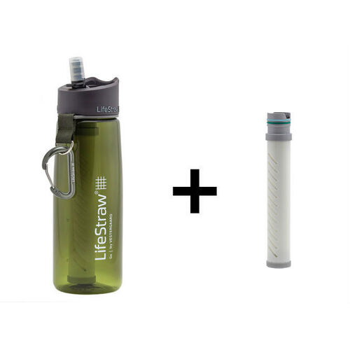 LifeStraw Go 2-Stage Filtration Water Bottle Combo with spare filter element